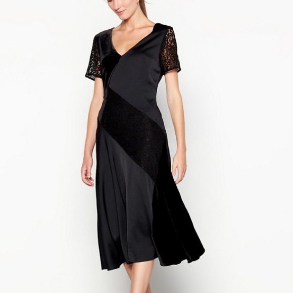 RJR.John Rocha - Black patchwork lace velvet midi - Picture 2 of 7